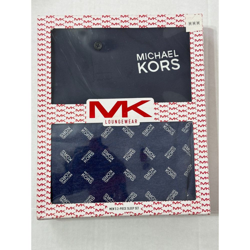 Michael Kors NWT Sz M Navy Men's Loungewear 2 Piece Sleepwear Set In A Box - Picture 7 of 8